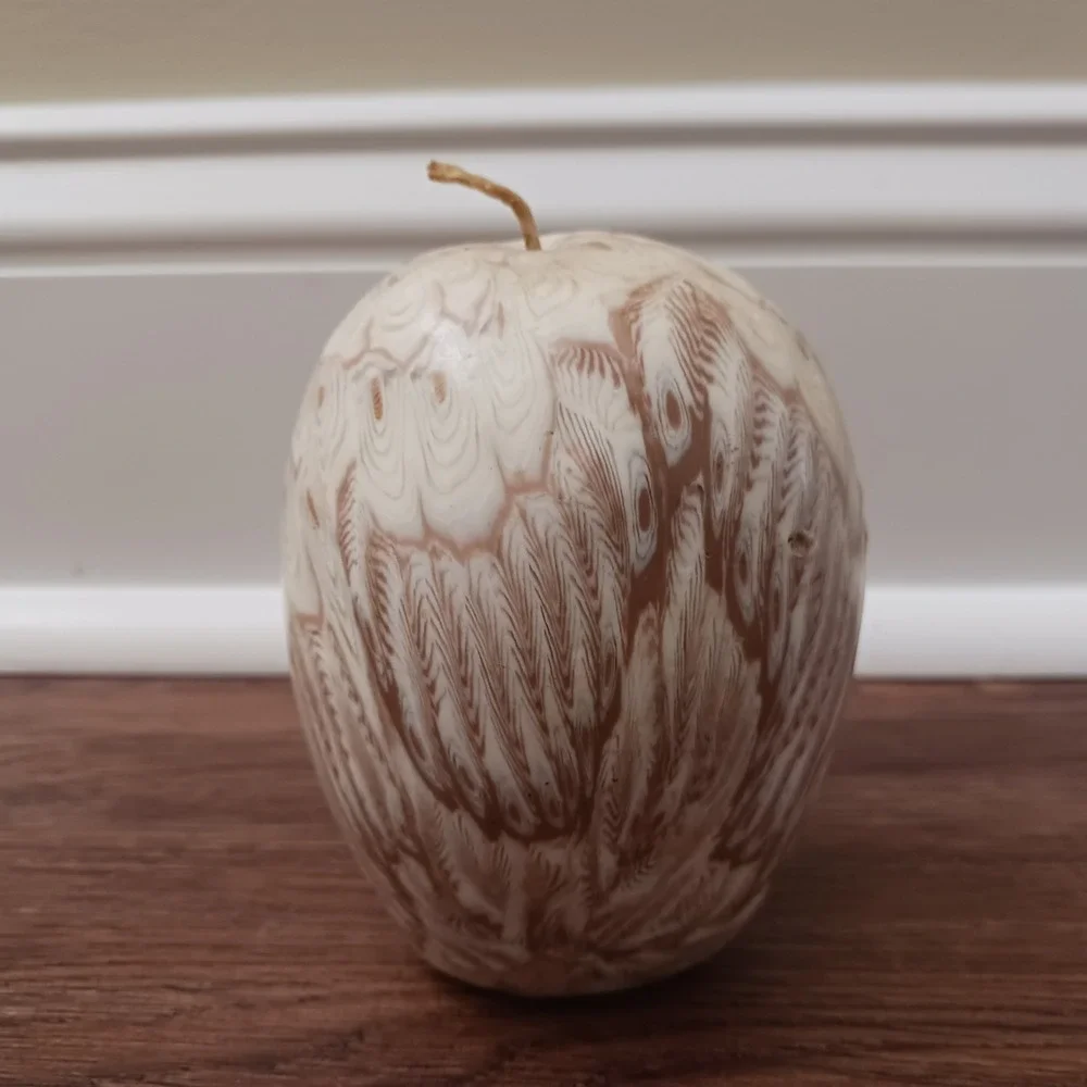 Vintage Detailed Owl Candle Molded Wax Statue Figure 1970s Home Decor 4